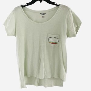 Southern Spirit Women's L Large Tee Shirt Mint Green Scoop Neck‎ Short Sleeve